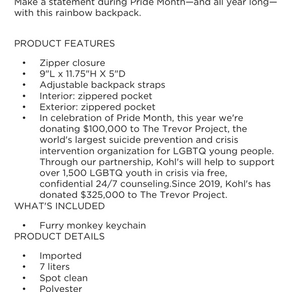 NWT Kipling Marigold mini rainbow gray backpack brand new - Picture 10 of 10